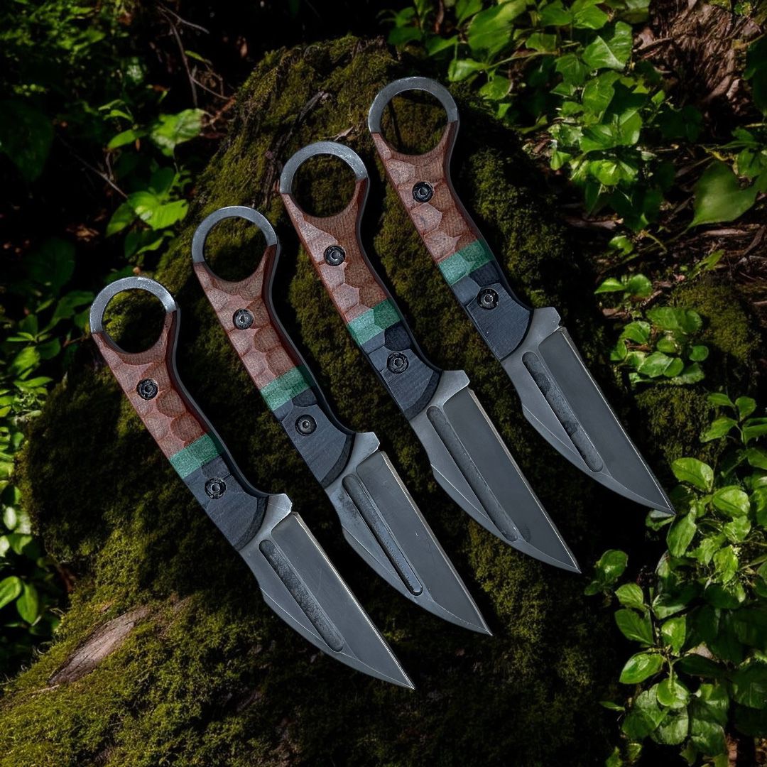 ZT01 Best Quality Stainless Steel handmade finger griped micarta handle with Ellen Screws indoor & outdoor activities Acidic black Knife.
