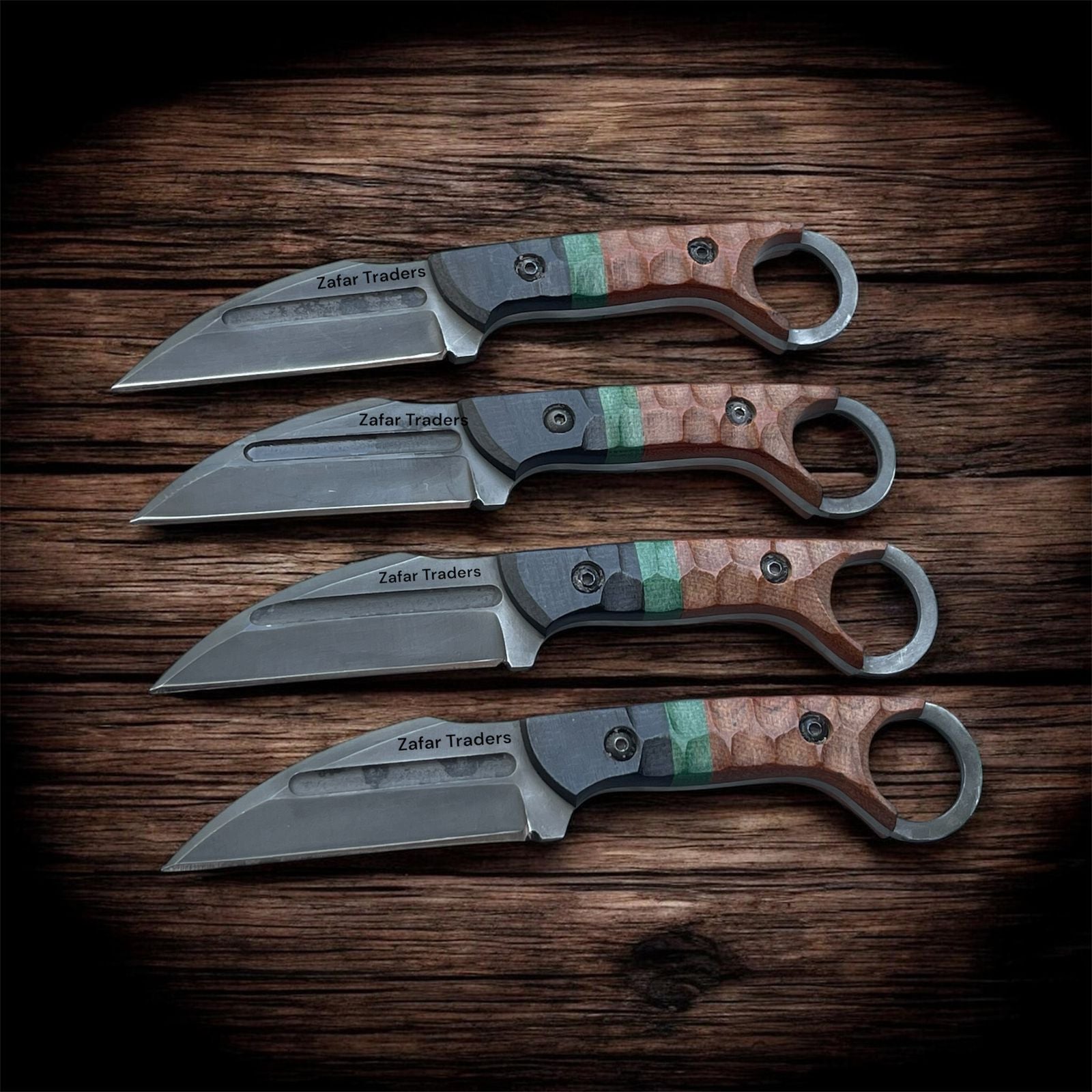 ZT01 Best Quality Stainless Steel handmade finger griped micarta handle with Ellen Screws indoor & outdoor activities Acidic black Knife.